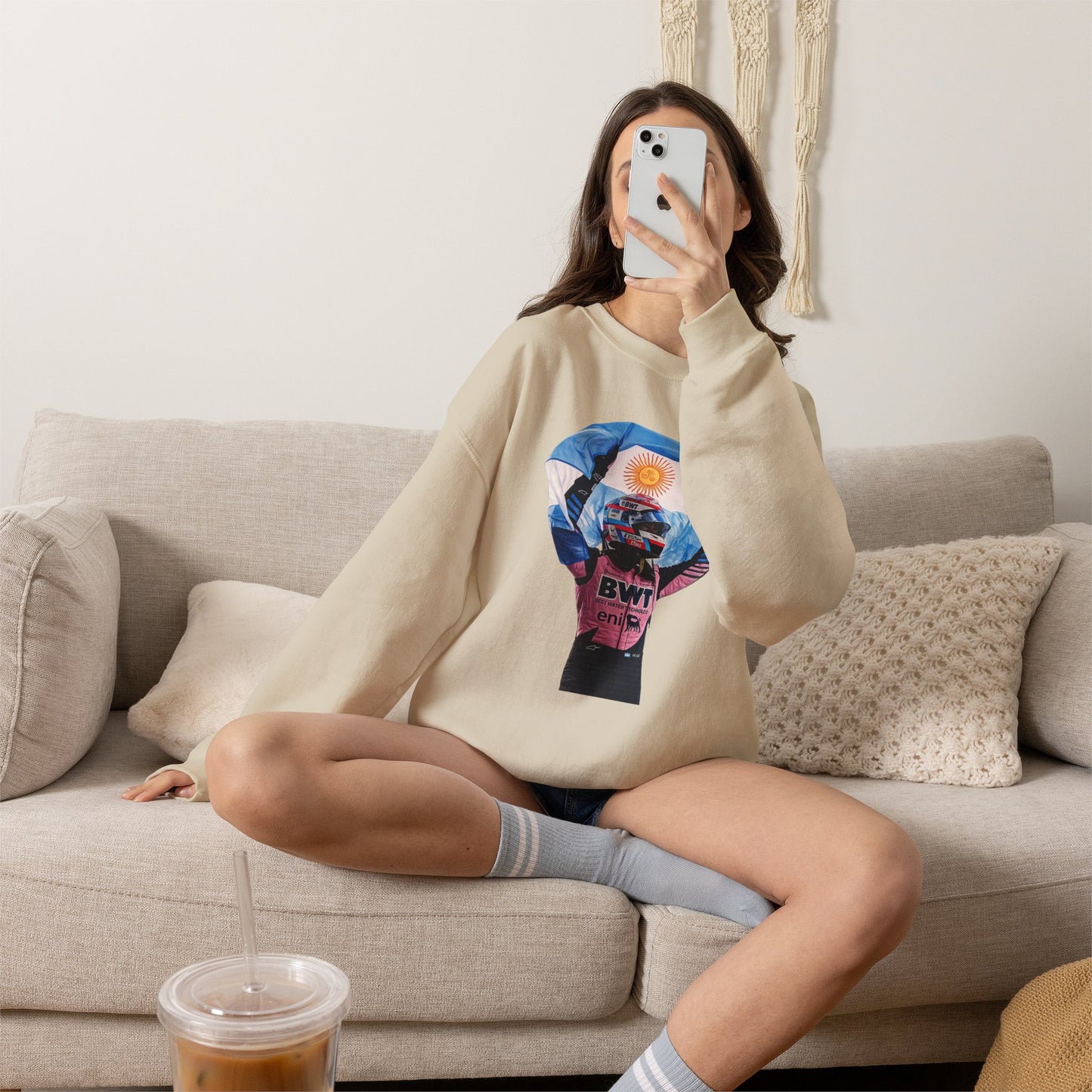 Franco Colapinto With Argentinian Flag Crewneck Sweatshirt