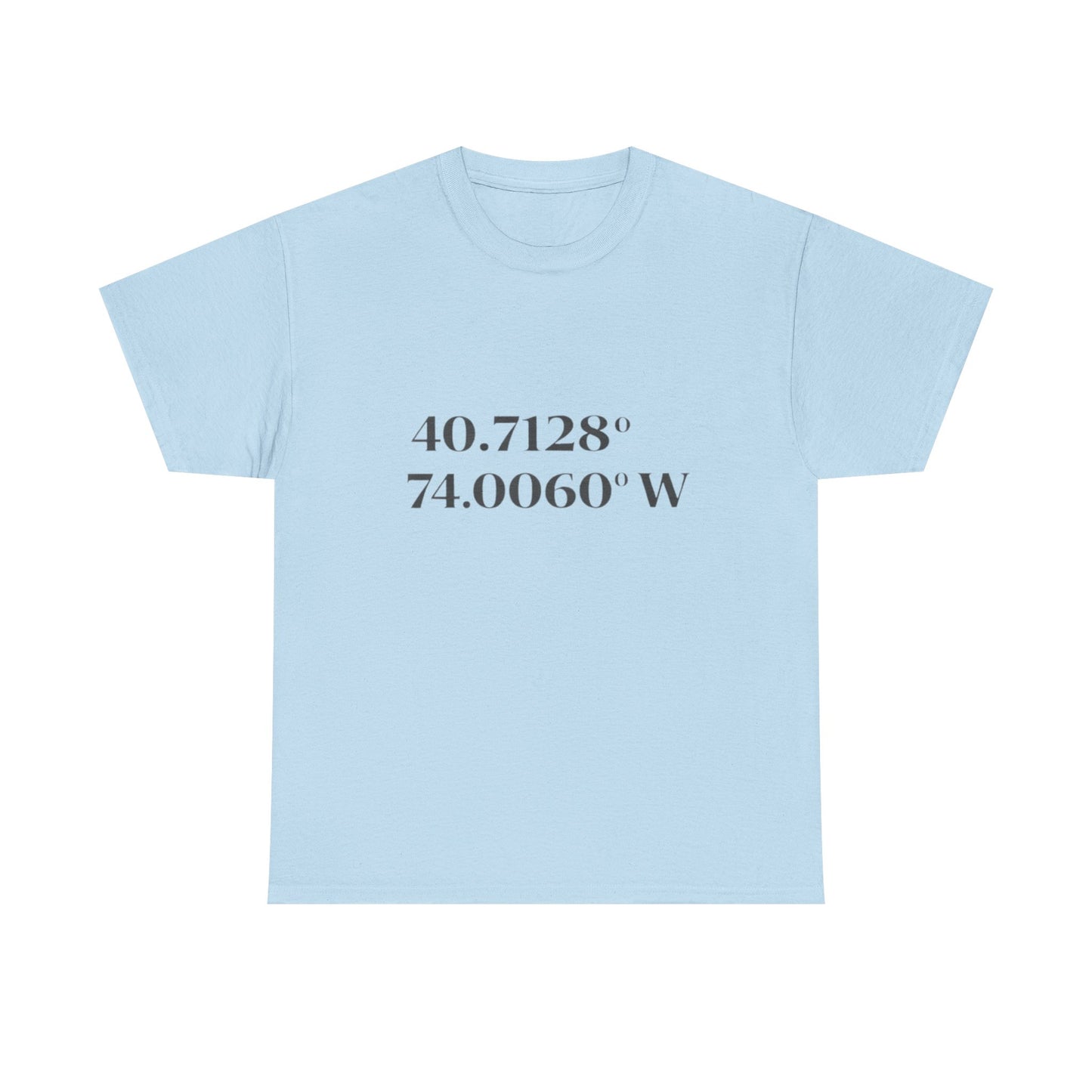 Coordinates Tee — 40.7128 N 74.0060 W Minimalist NYC T-Shirt