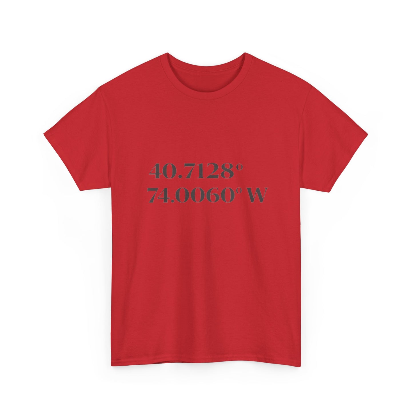 Coordinates Tee — 40.7128 N 74.0060 W Minimalist NYC T-Shirt