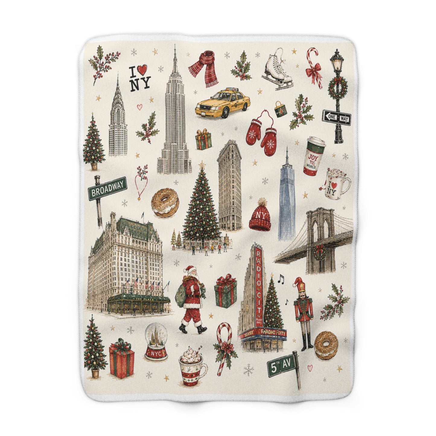 Christmas in New York Fleece Blanket