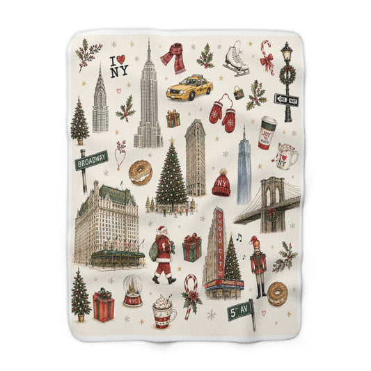 Christmas in New York Fleece Blanket