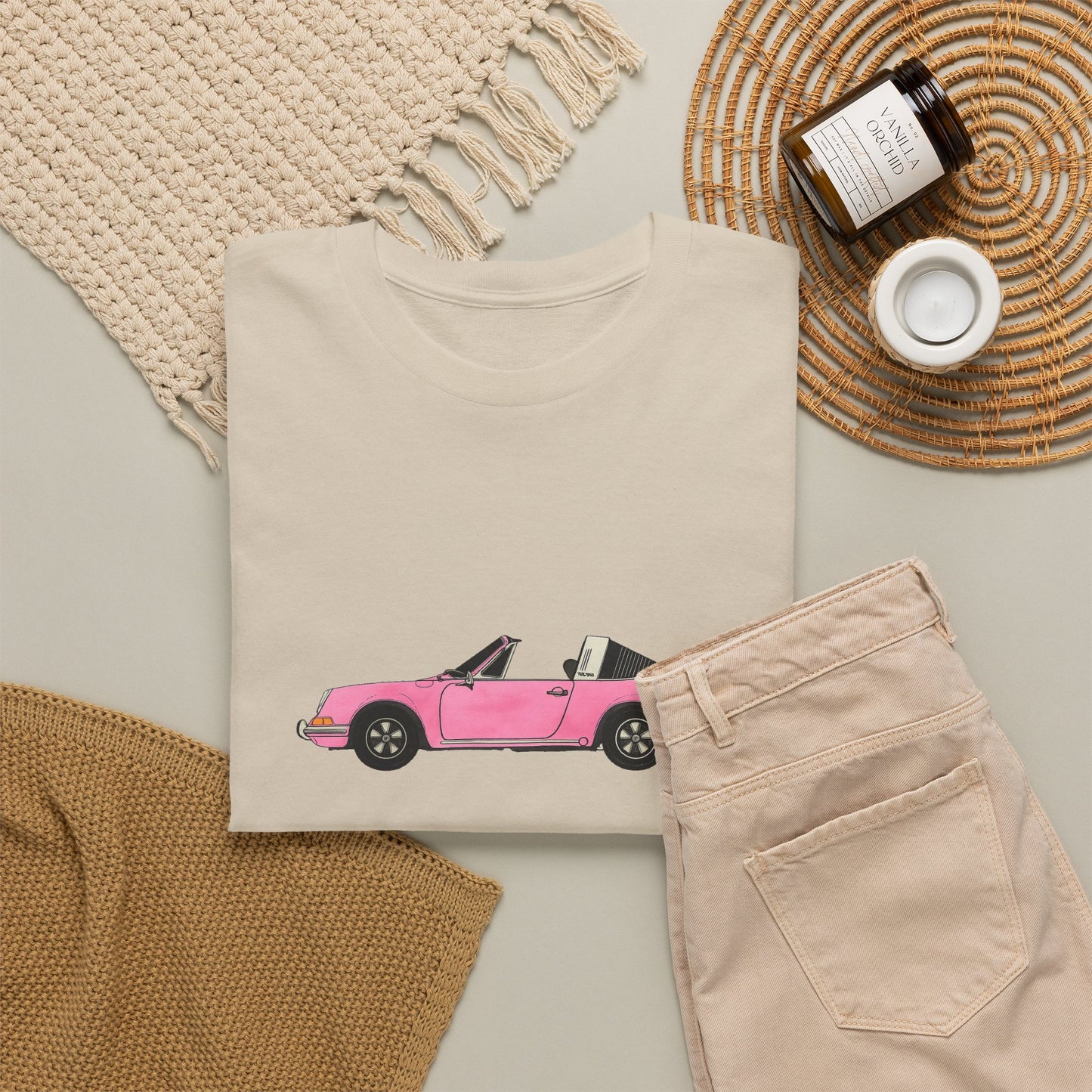 Classic Pink Convertible Car Tee