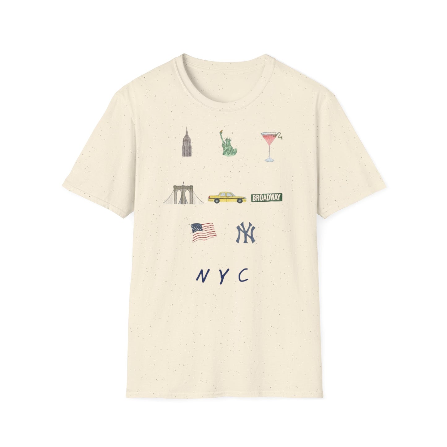 NYC Icons T-Shirt | Statue of Liberty, Taxi, Brooklyn Bridge, Yankees