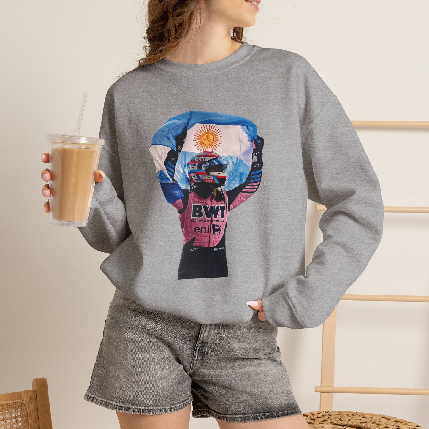 Franco Colapinto With Argentinian Flag Crewneck Sweatshirt