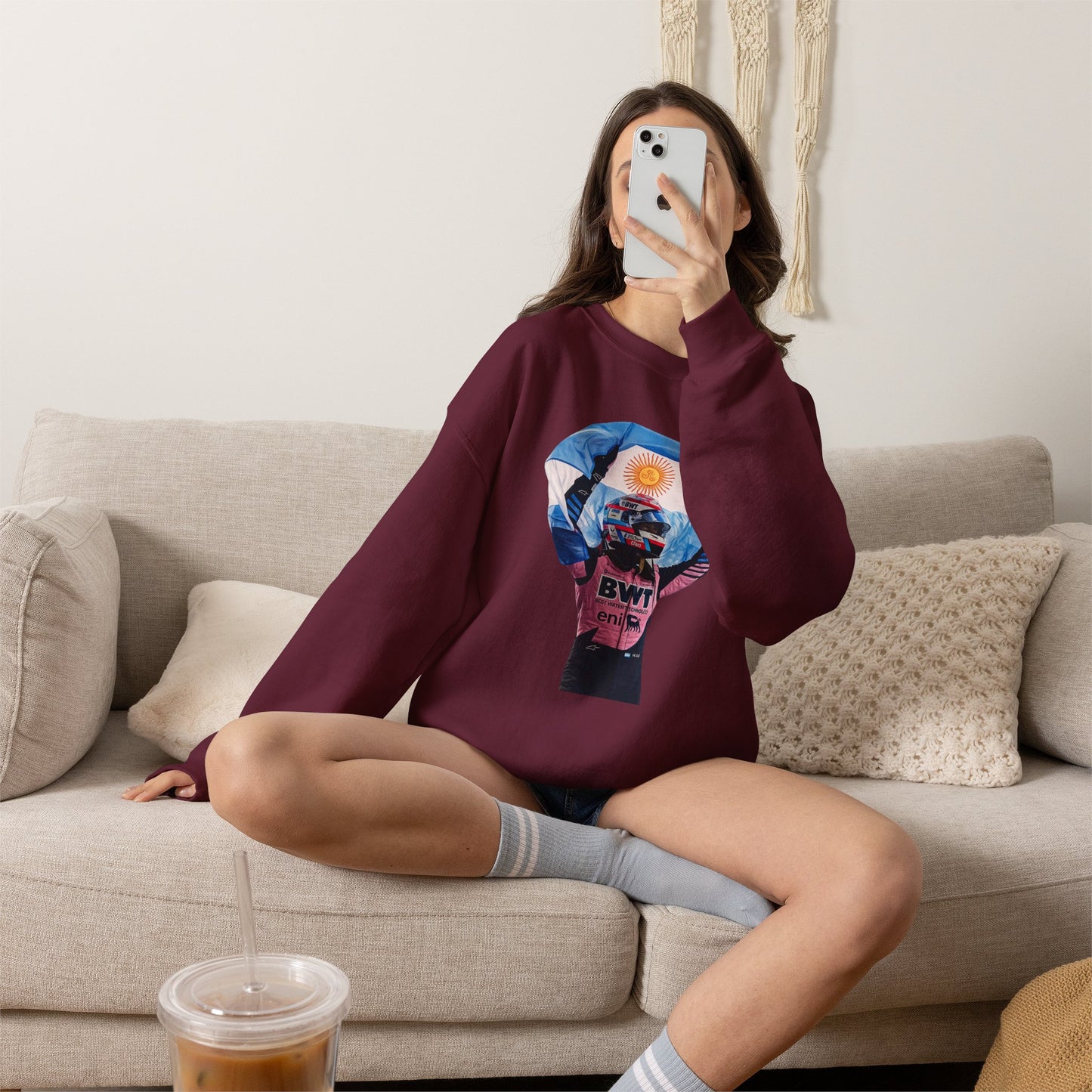 Franco Colapinto With Argentinian Flag Crewneck Sweatshirt