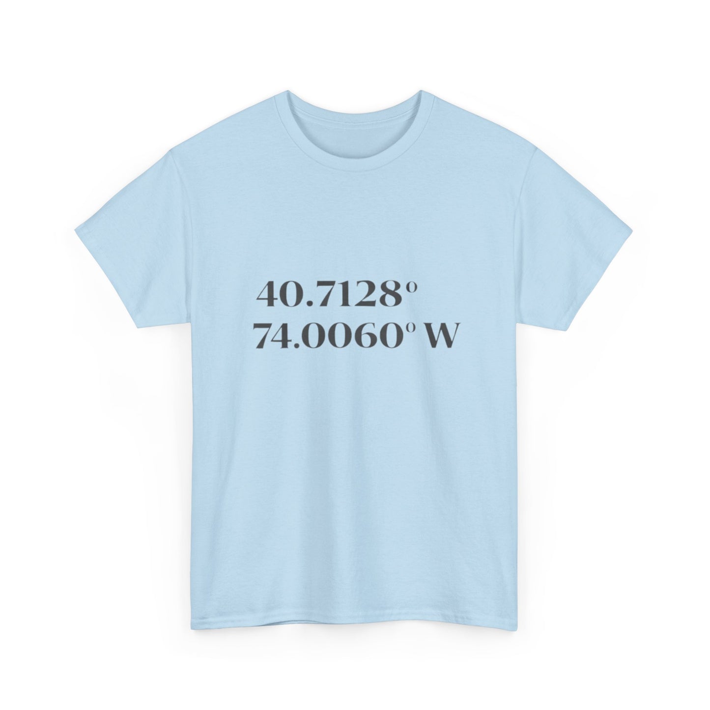 Coordinates Tee — 40.7128 N 74.0060 W Minimalist NYC T-Shirt