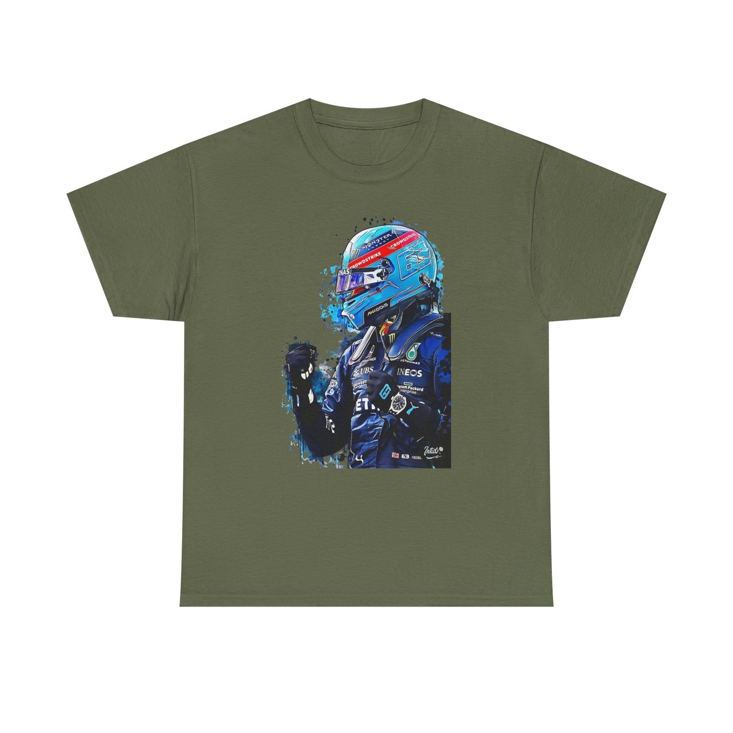 George Russell Race Helmet Driver illustration T-Shirt