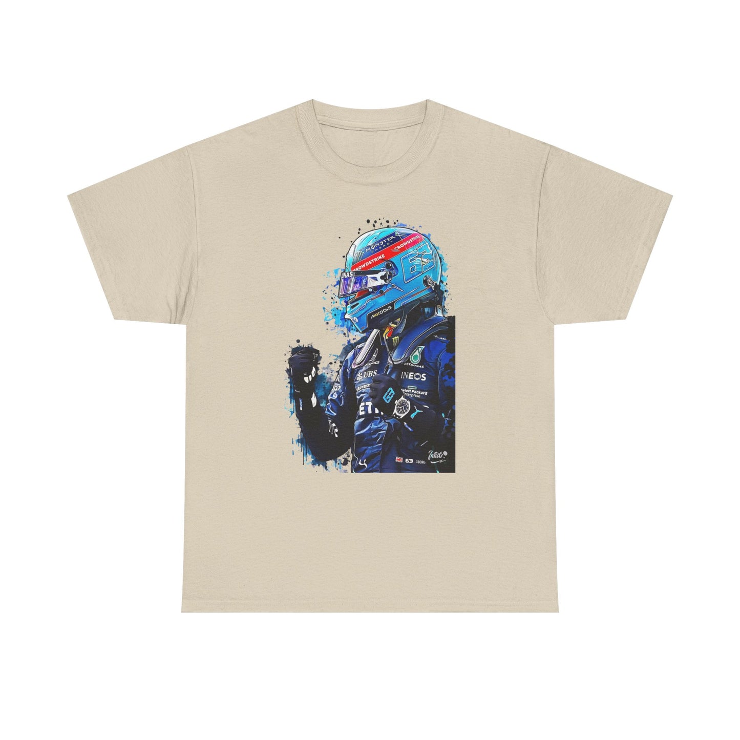 George Russell Race Helmet Driver illustration T-Shirt
